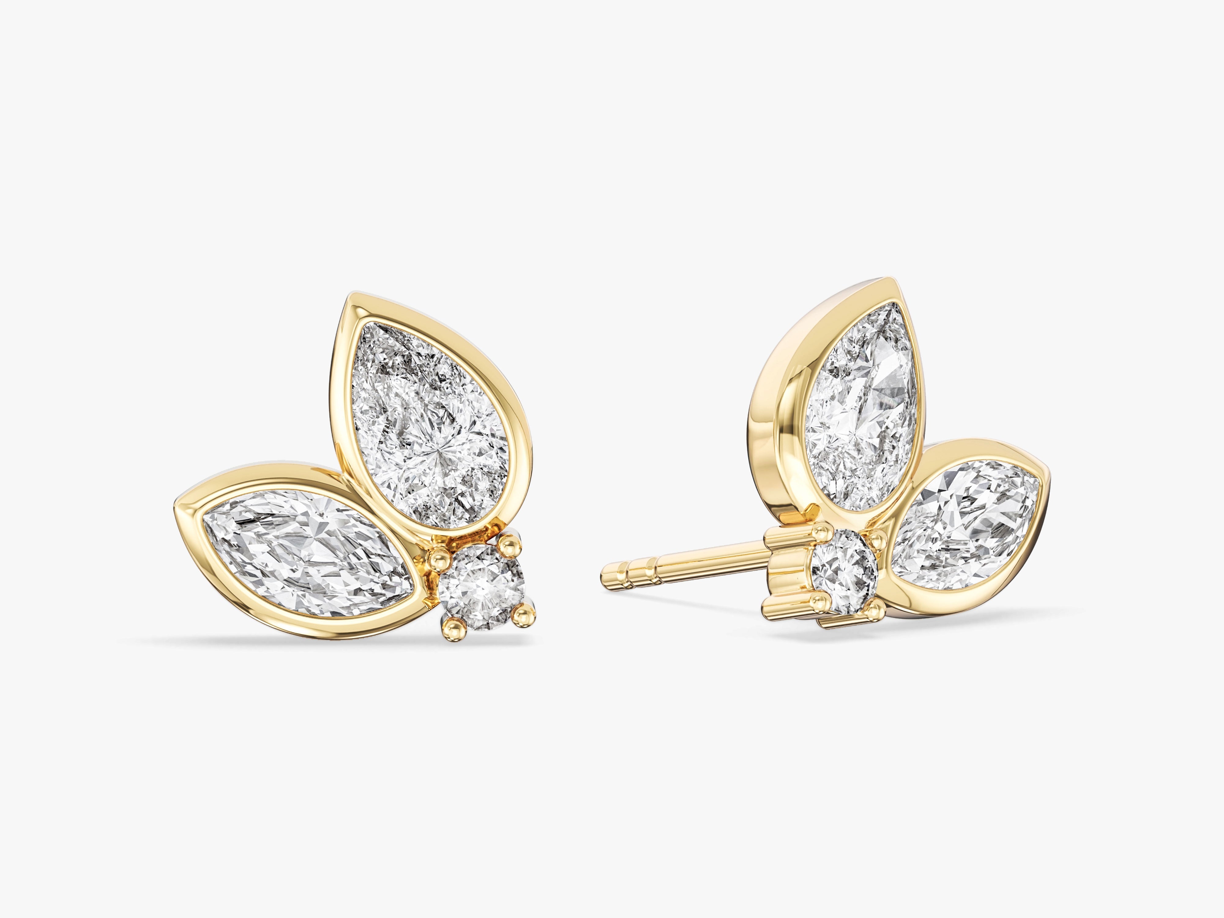 Teardrop Bezel Studs