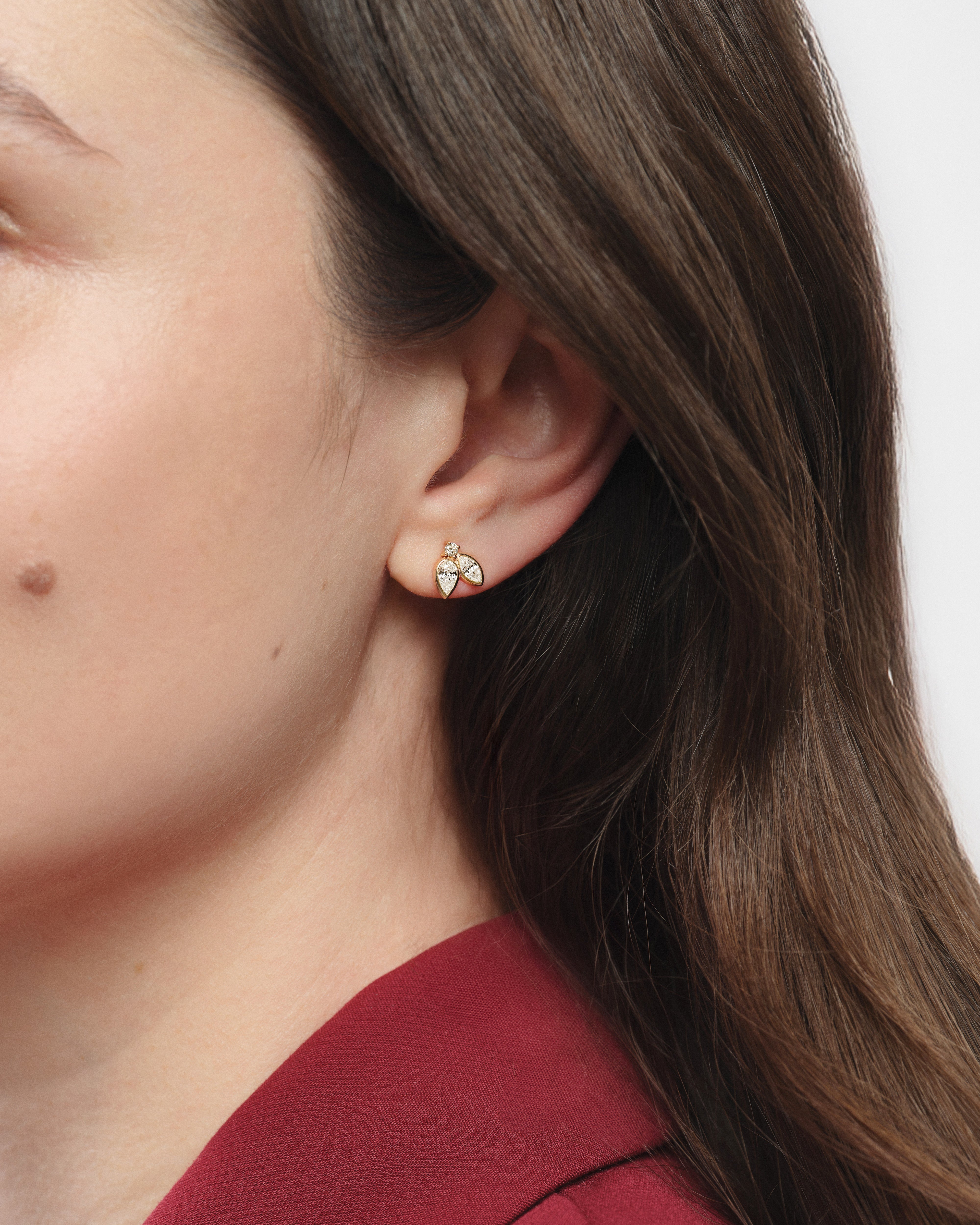 Teardrop Bezel Studs