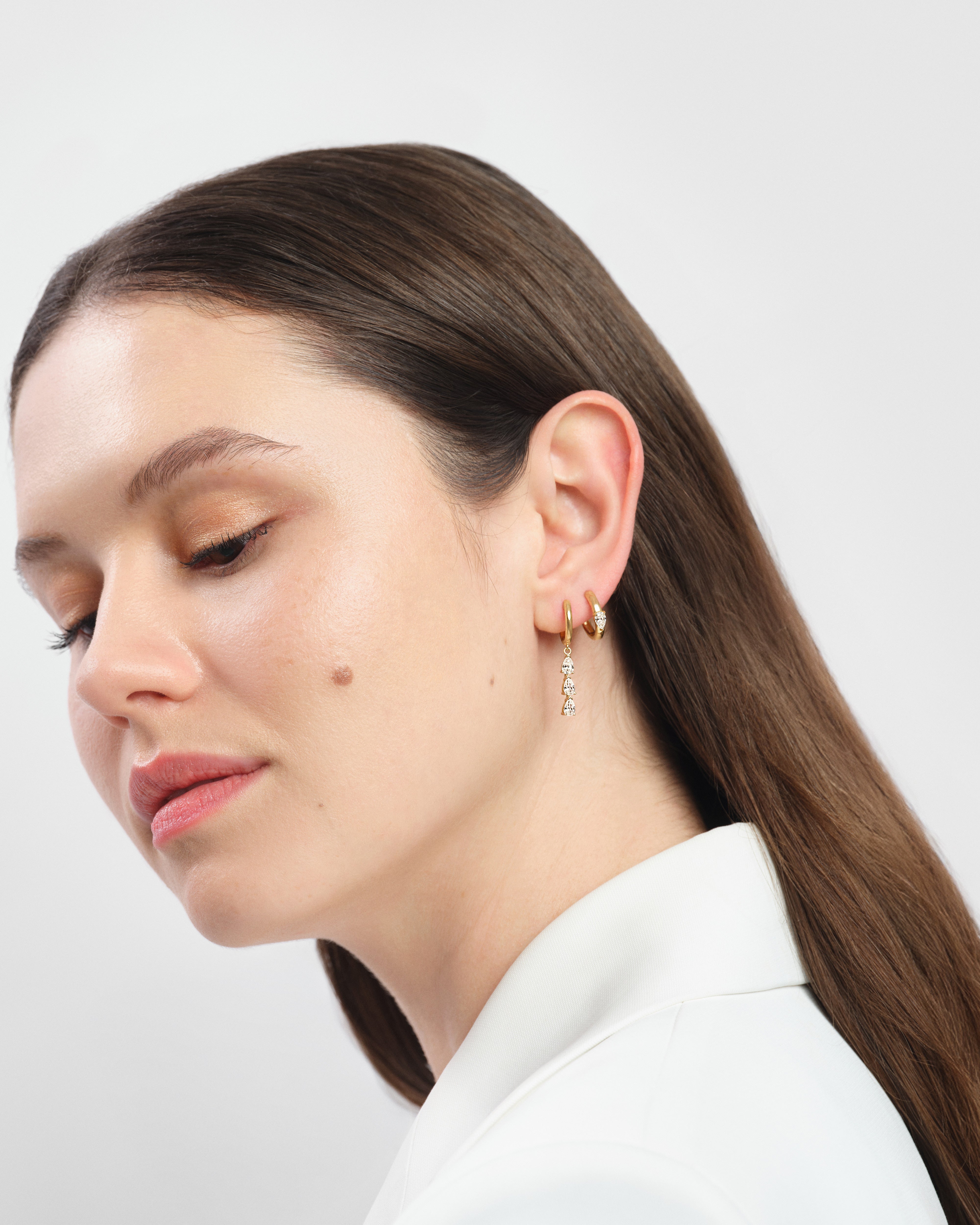 Triple Teardrop Drop Earrings