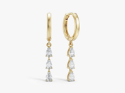 Triple Teardrop Drop Earrings