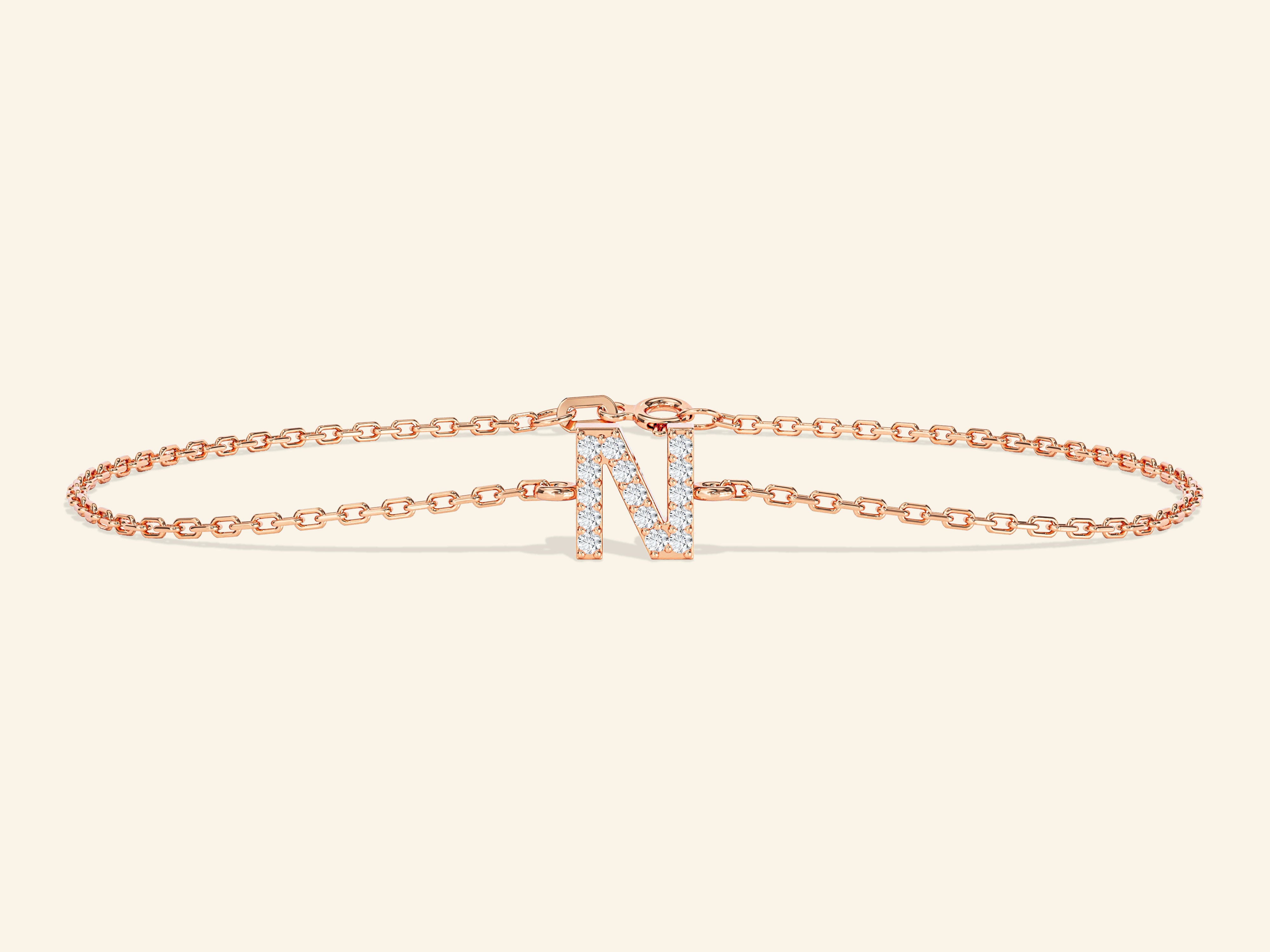 Initial Bracelet with Stones
