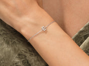 Initial Bracelet with Stones