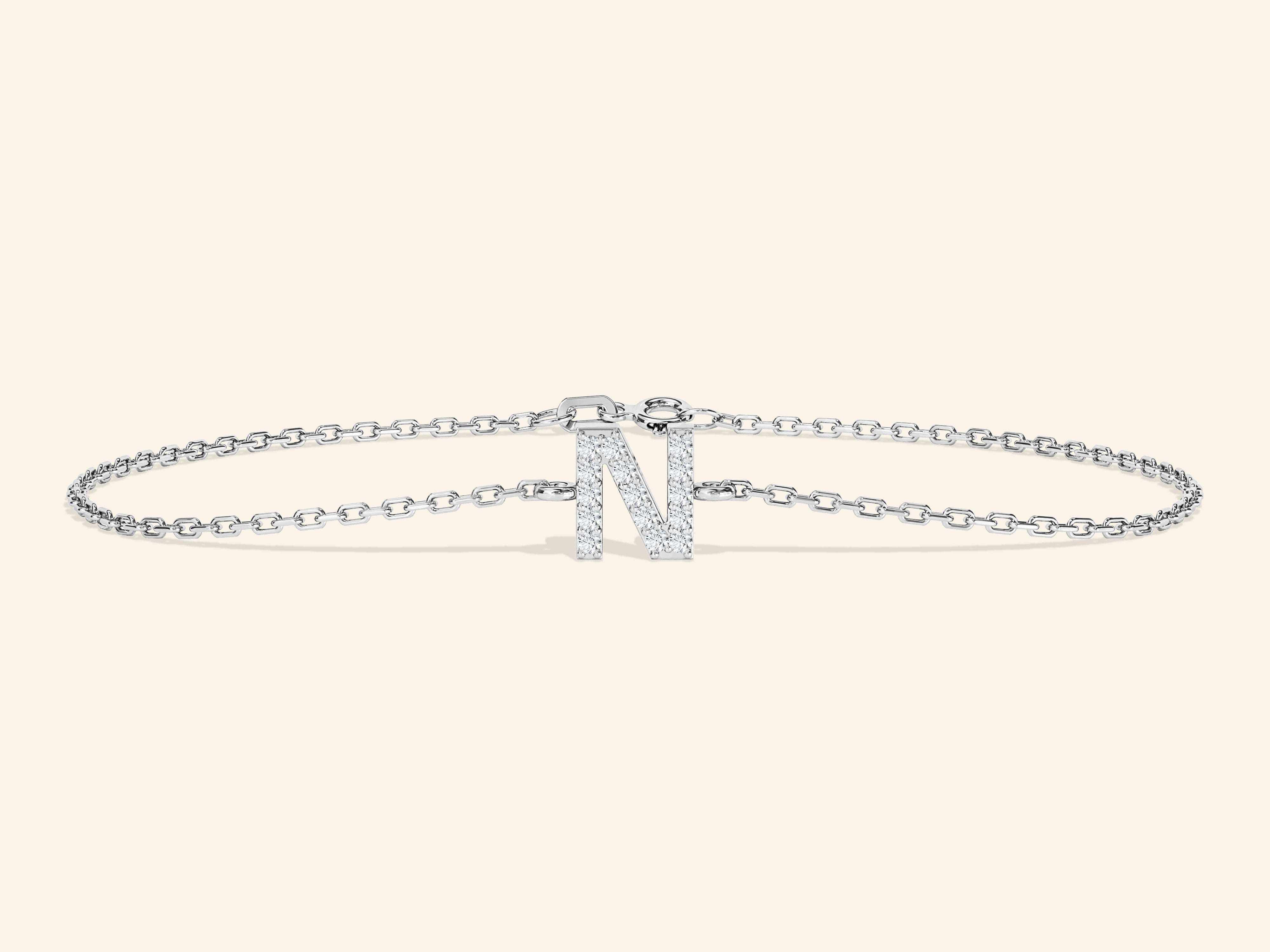 Initial Bracelet with Stones