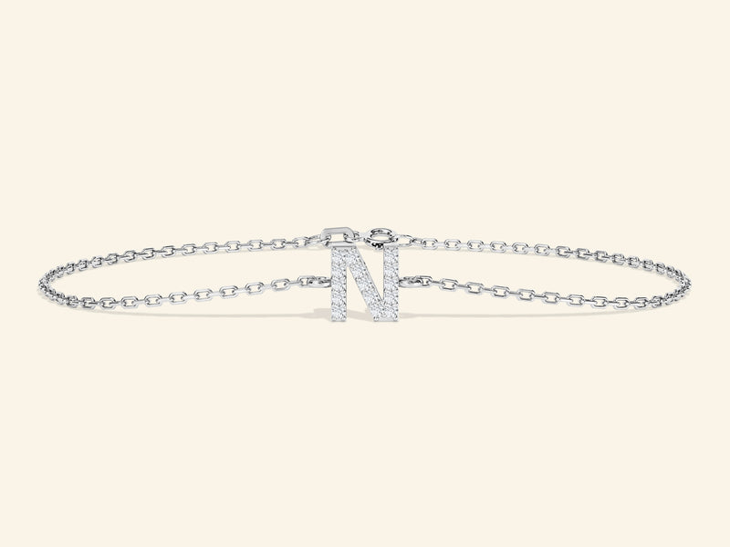 Initial Bracelet with Stones
