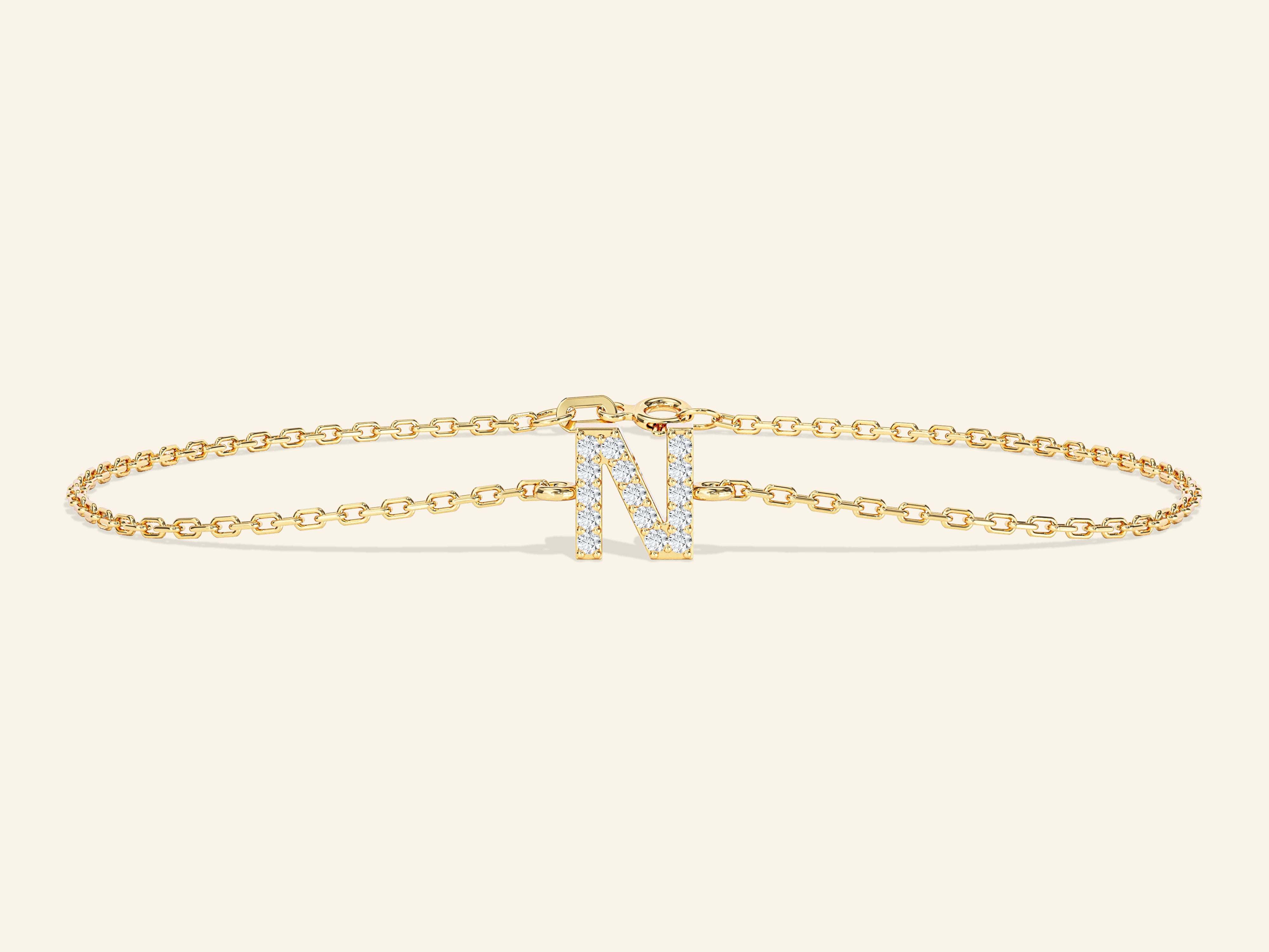 Initial Bracelet with Stones