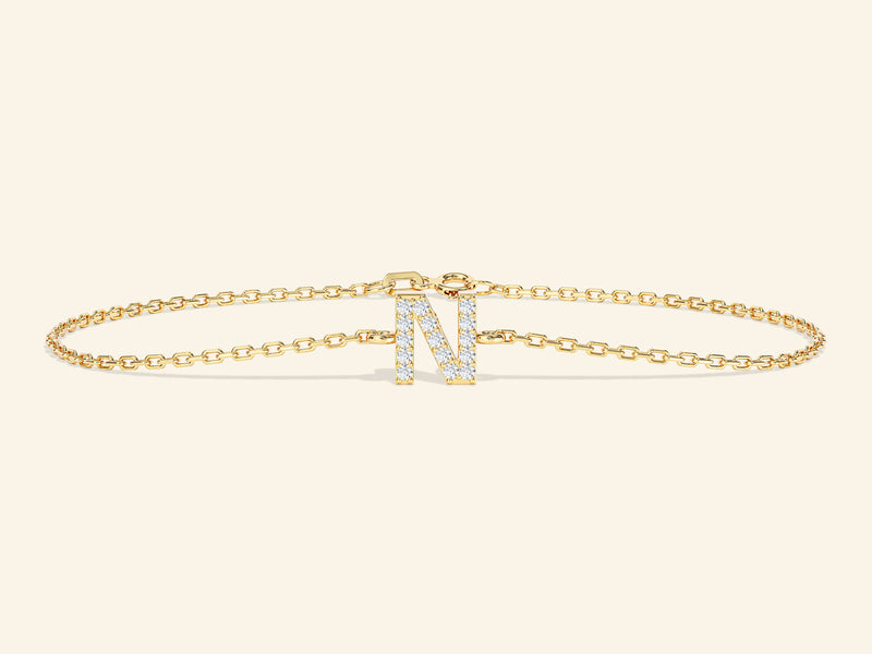 Initial Bracelet with Stones