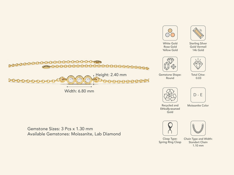 Three Stone Bracelet