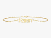 Gold name bracelet Karen personalized jewelry gift