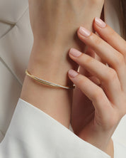 Twisted Gemstone Open Cuff