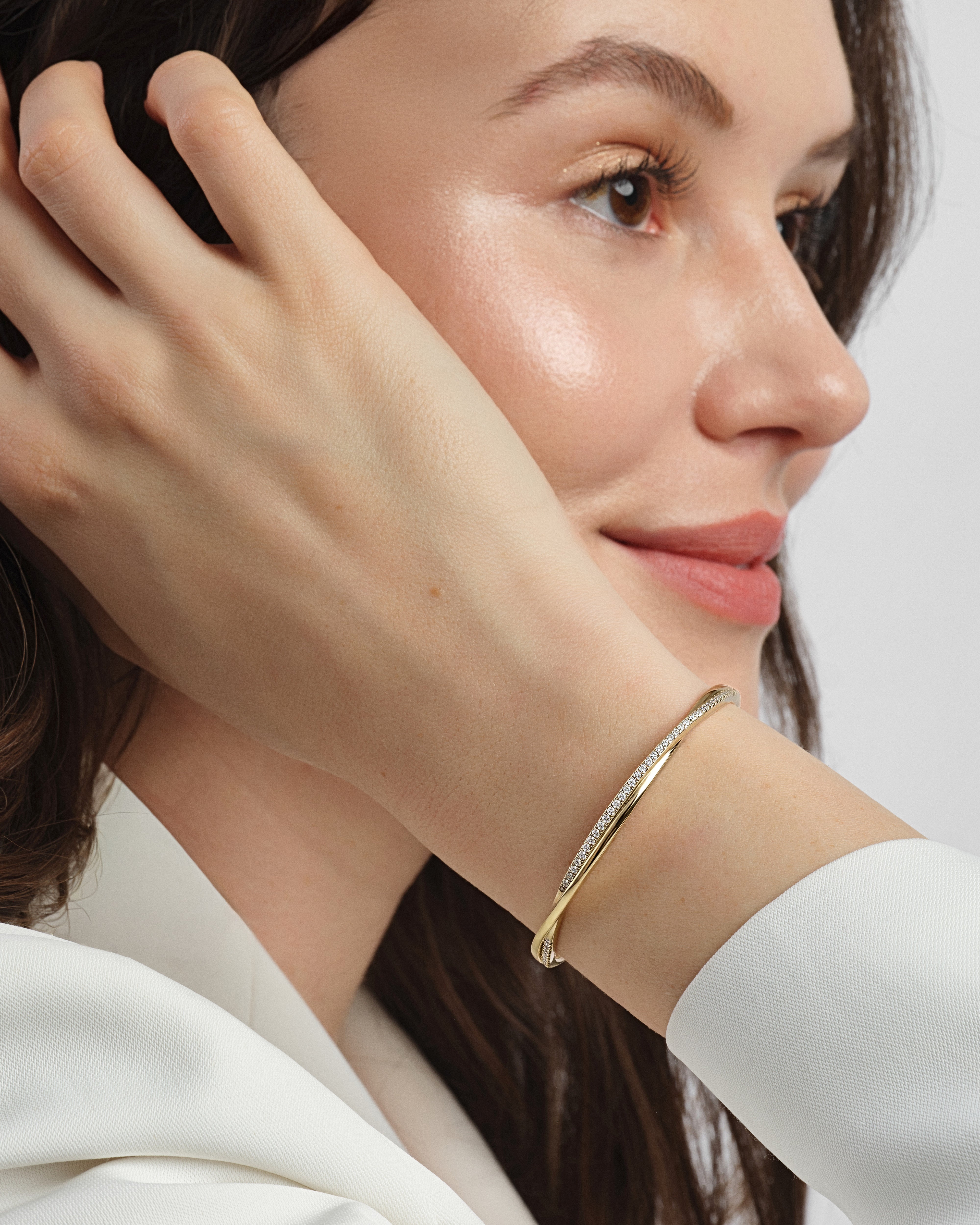 Twisted Gemstone Open Cuff