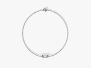 Diamond solitaire necklace with delicate chain, fine jewelry