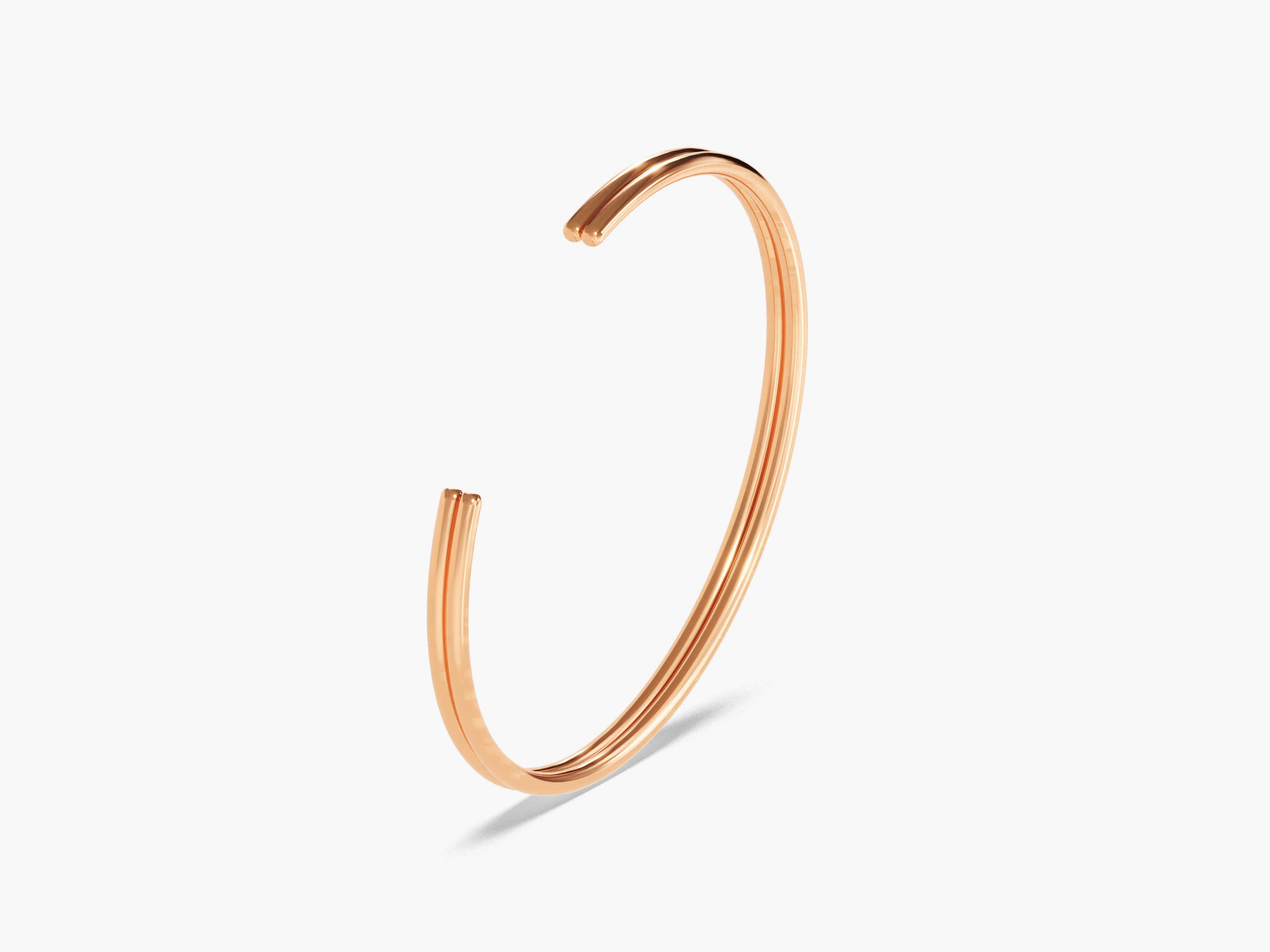 Rose gold double band cuff bracelet jewelry