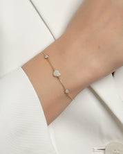 Triple Sparkle Heart Bracelet