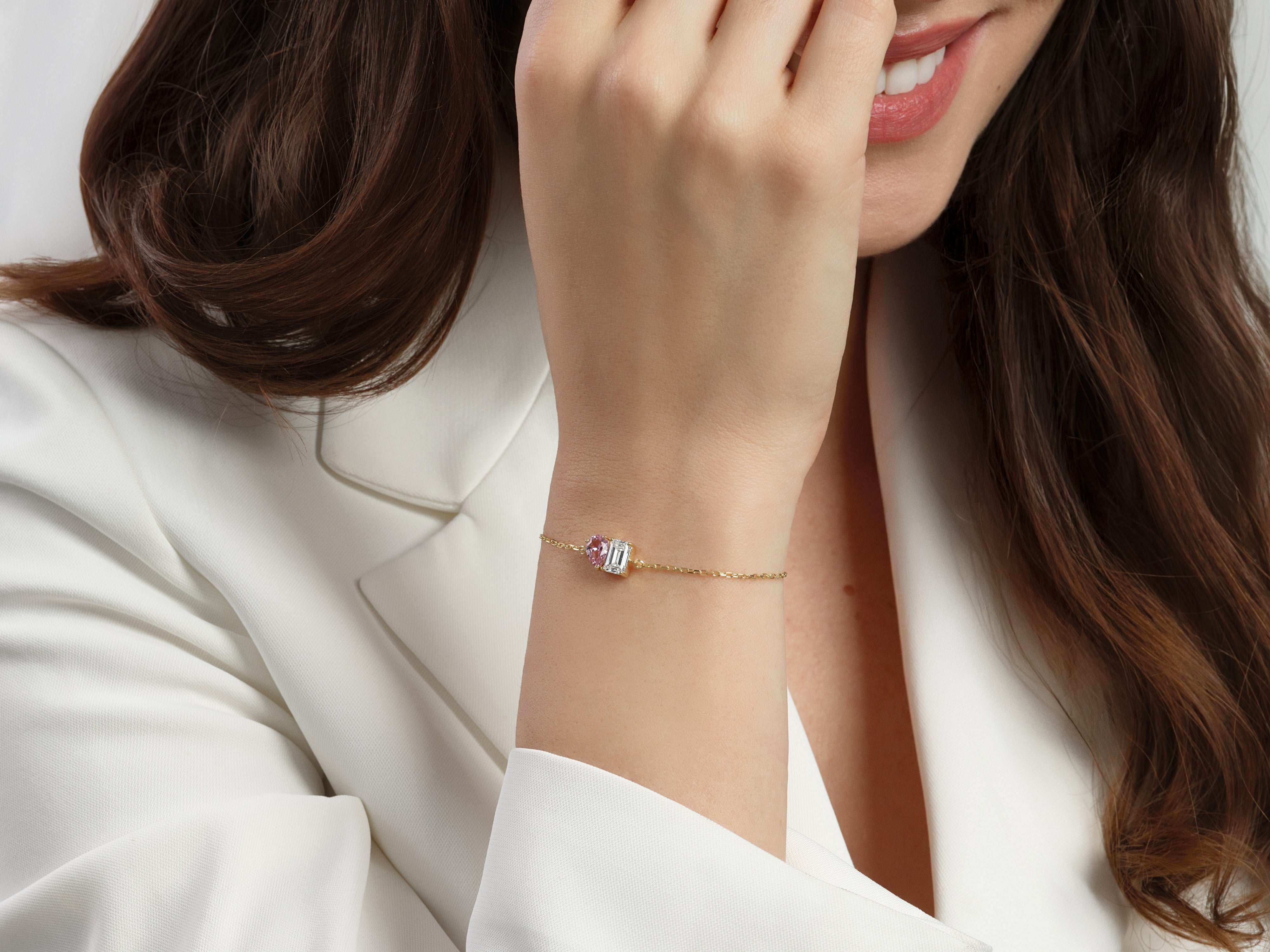 Emerald & Pear Birthstone Bracelet