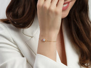 Emerald & Pear Birthstone Bracelet