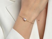 Emerald & Pear Birthstone Bracelet
