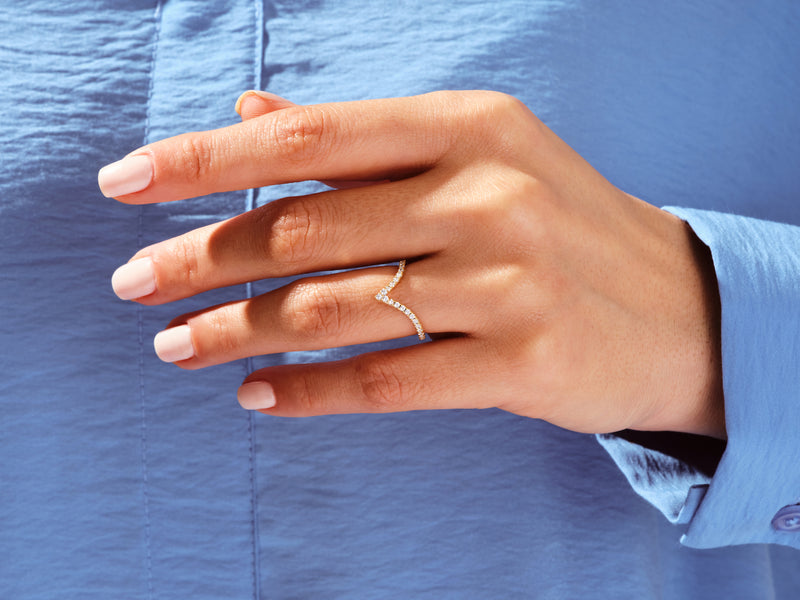 Elongated Curve Wedding Band
