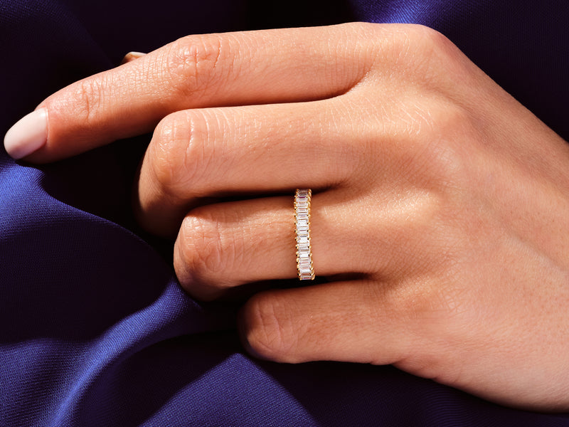Baguette Half Eternity Wedding Band