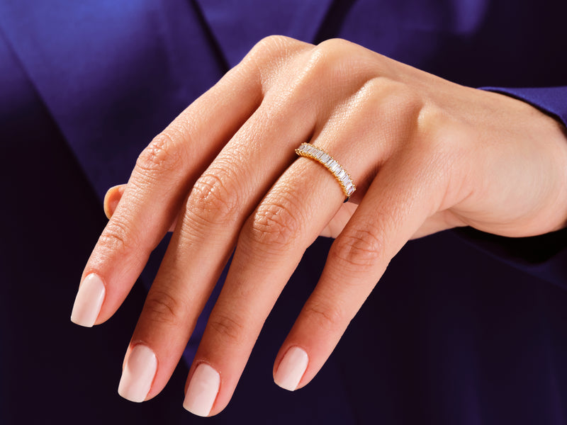 Baguette Half Eternity Wedding Band