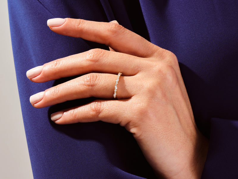 Half Eternity Marquise and Round Wedding Band