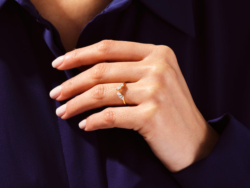 Open Marquise Cluster Wedding Band