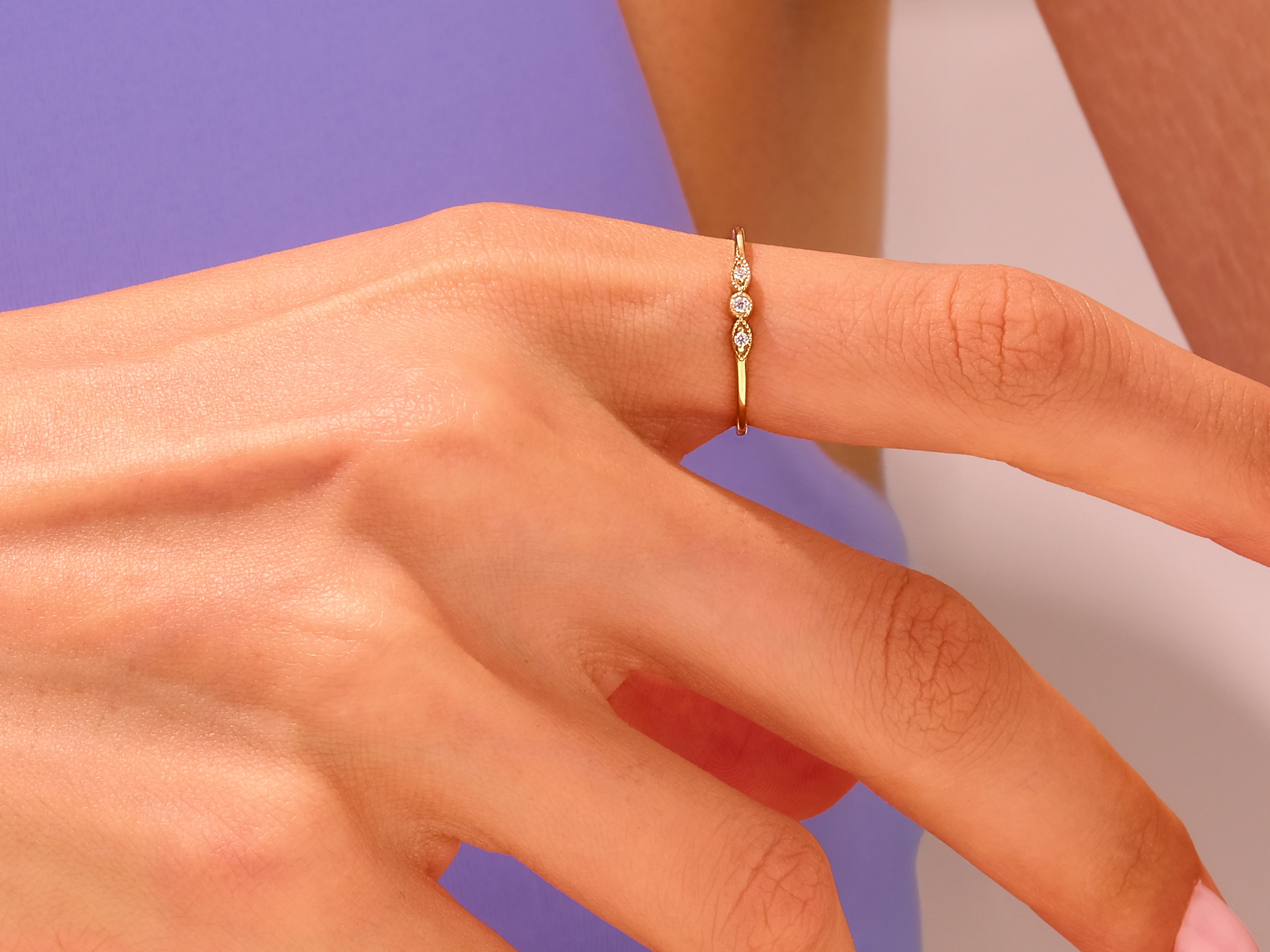 Milgrain Trio Ring