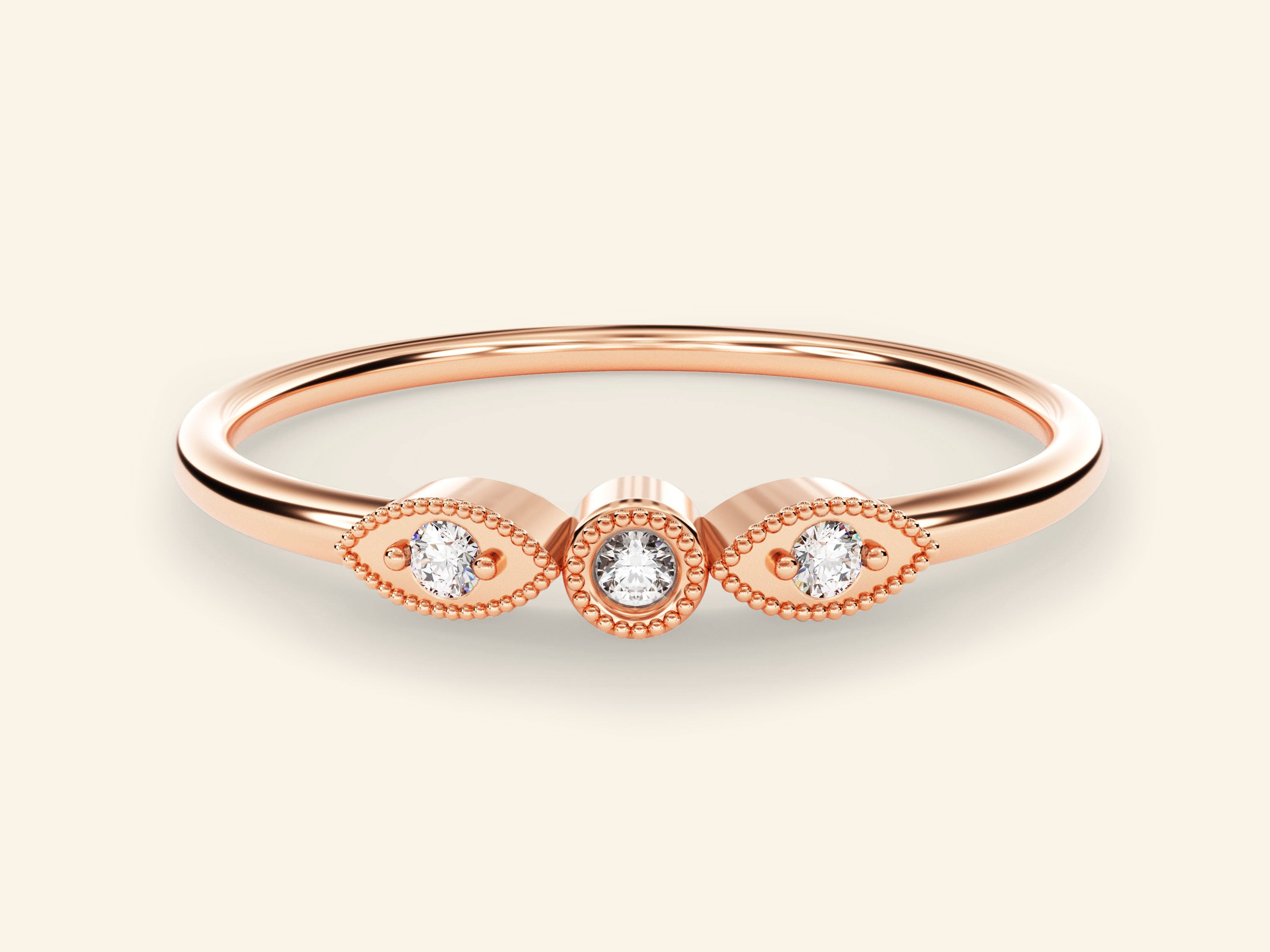 Milgrain Trio Ring