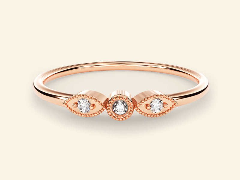 Milgrain Trio Ring
