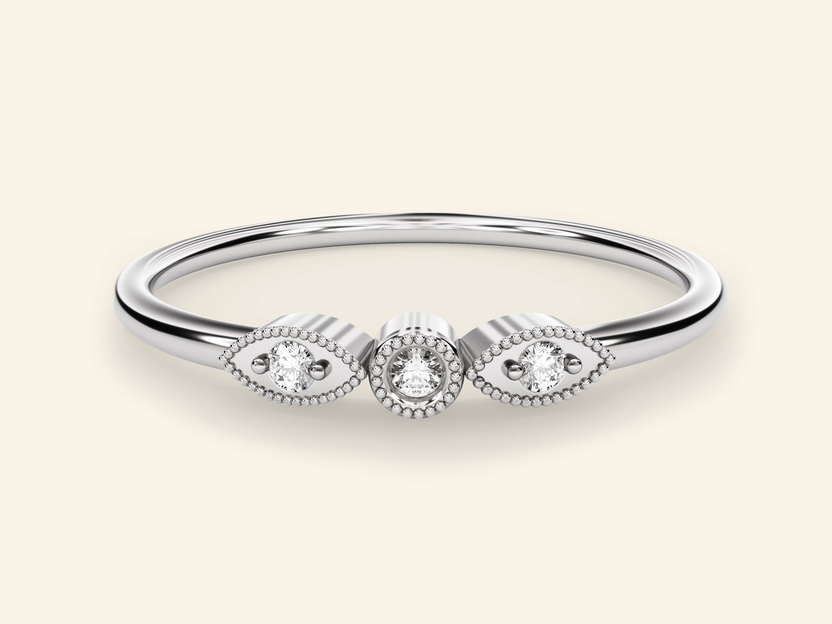 Milgrain Trio Ring