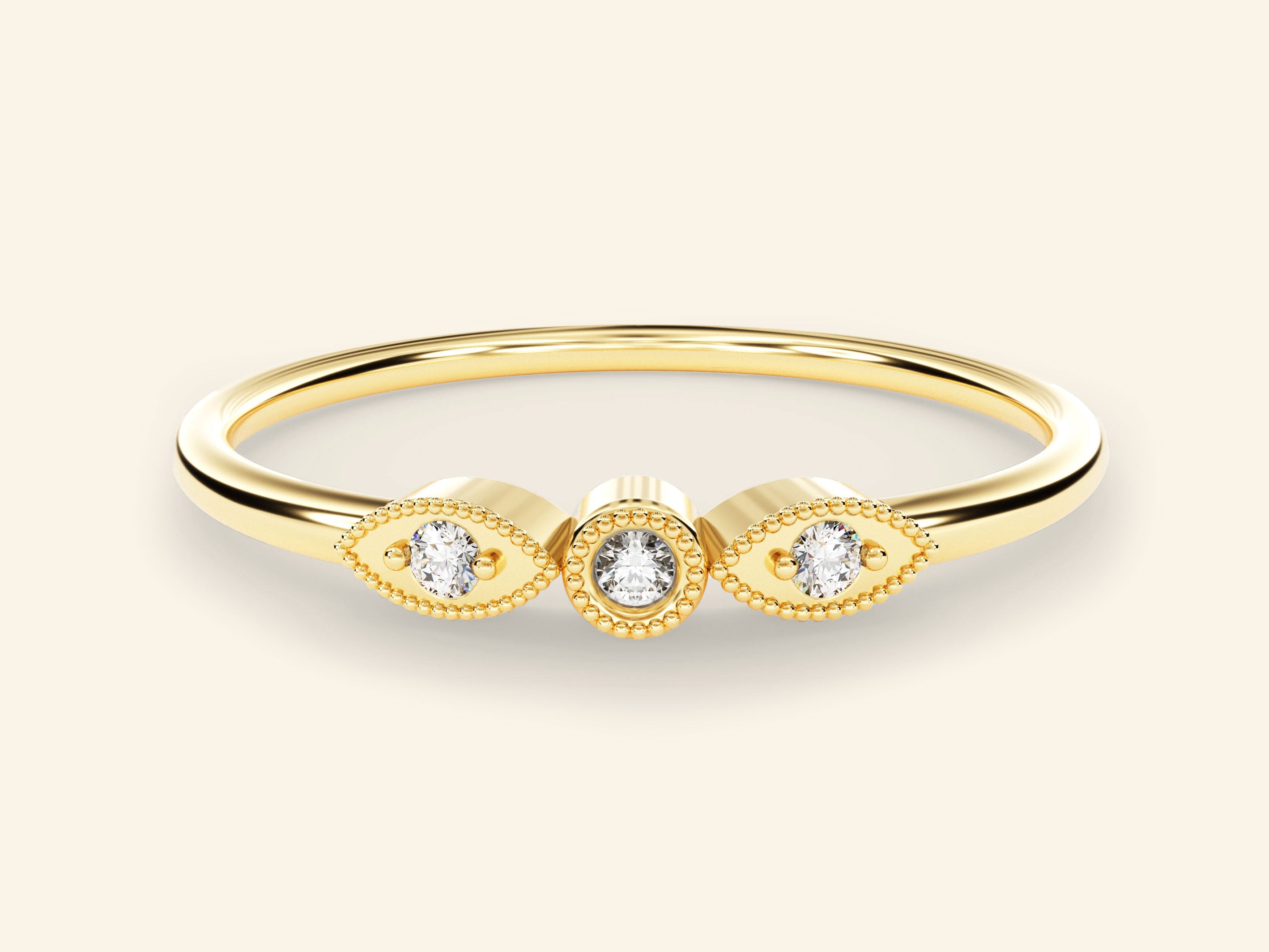 Milgrain Trio Ring