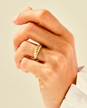 Golden Swirl Ring
