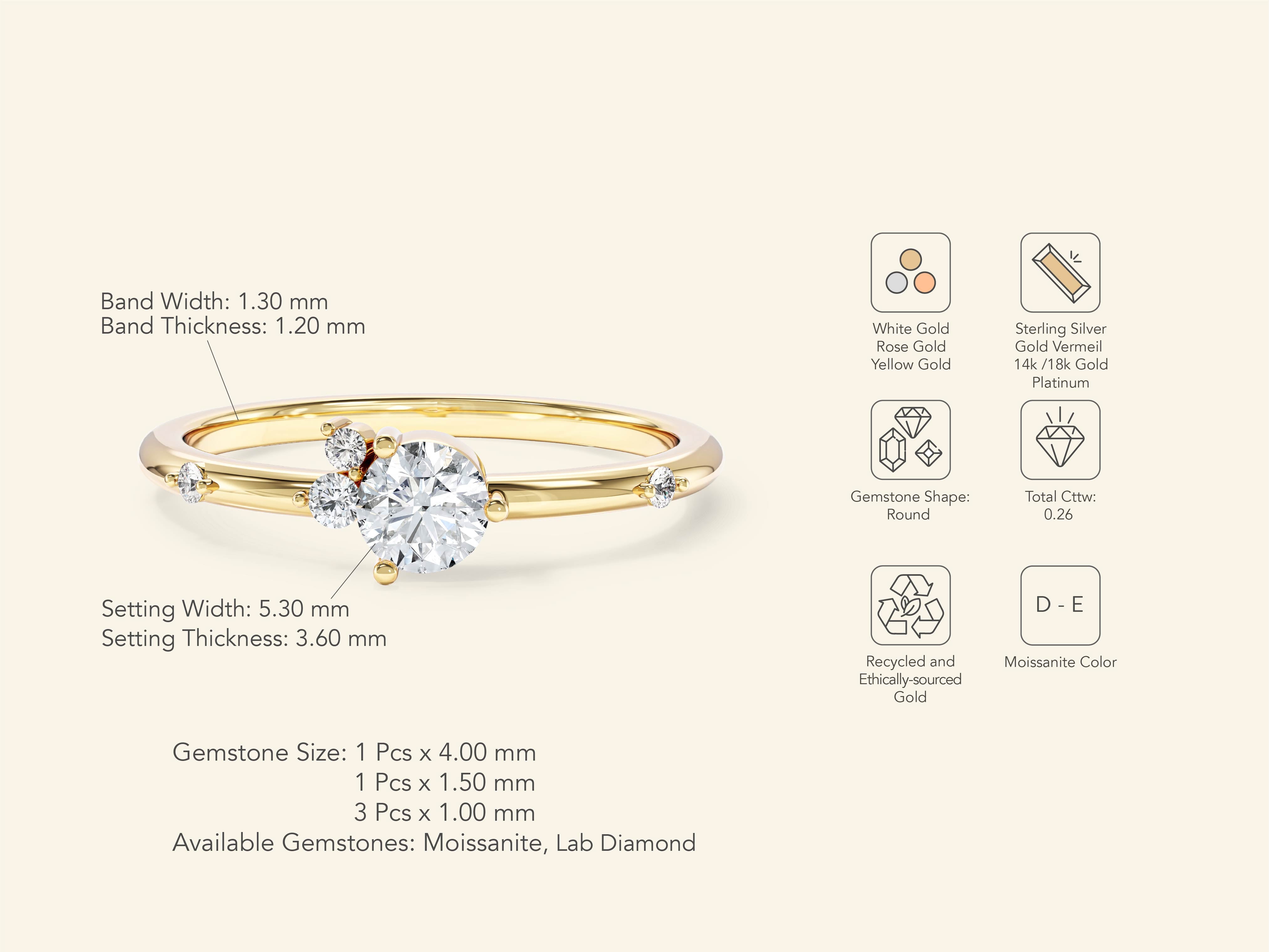 Scattered Gemstone Promise Ring