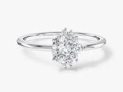 Oval diamond cluster ring, fine jewelry, engagement ring