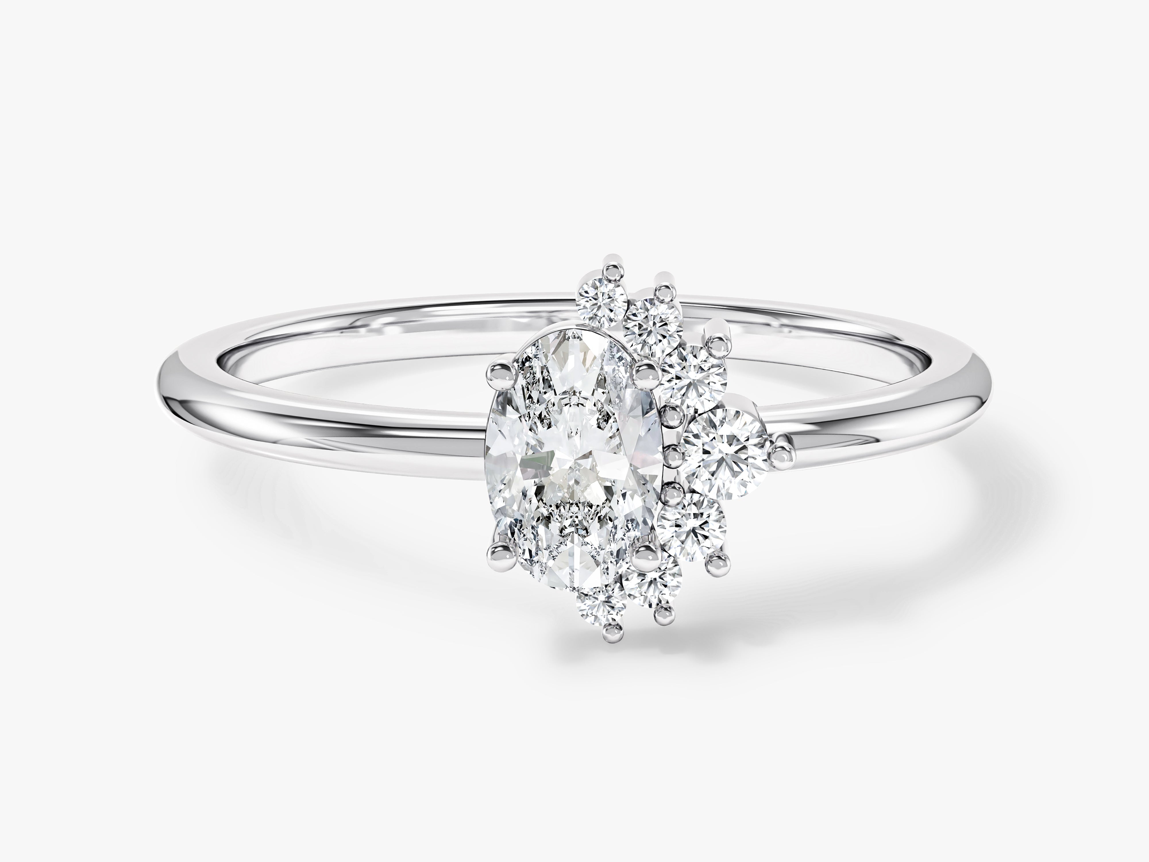 Oval diamond cluster ring, fine jewelry, engagement ring