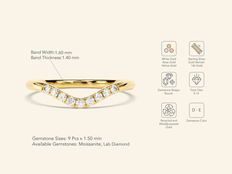 U-Curve Wedding Band