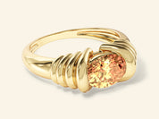 Oval Citrine Promise Ring