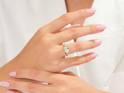 Oval Gemstone Promise Ring