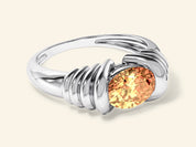 Oval Citrine Promise Ring