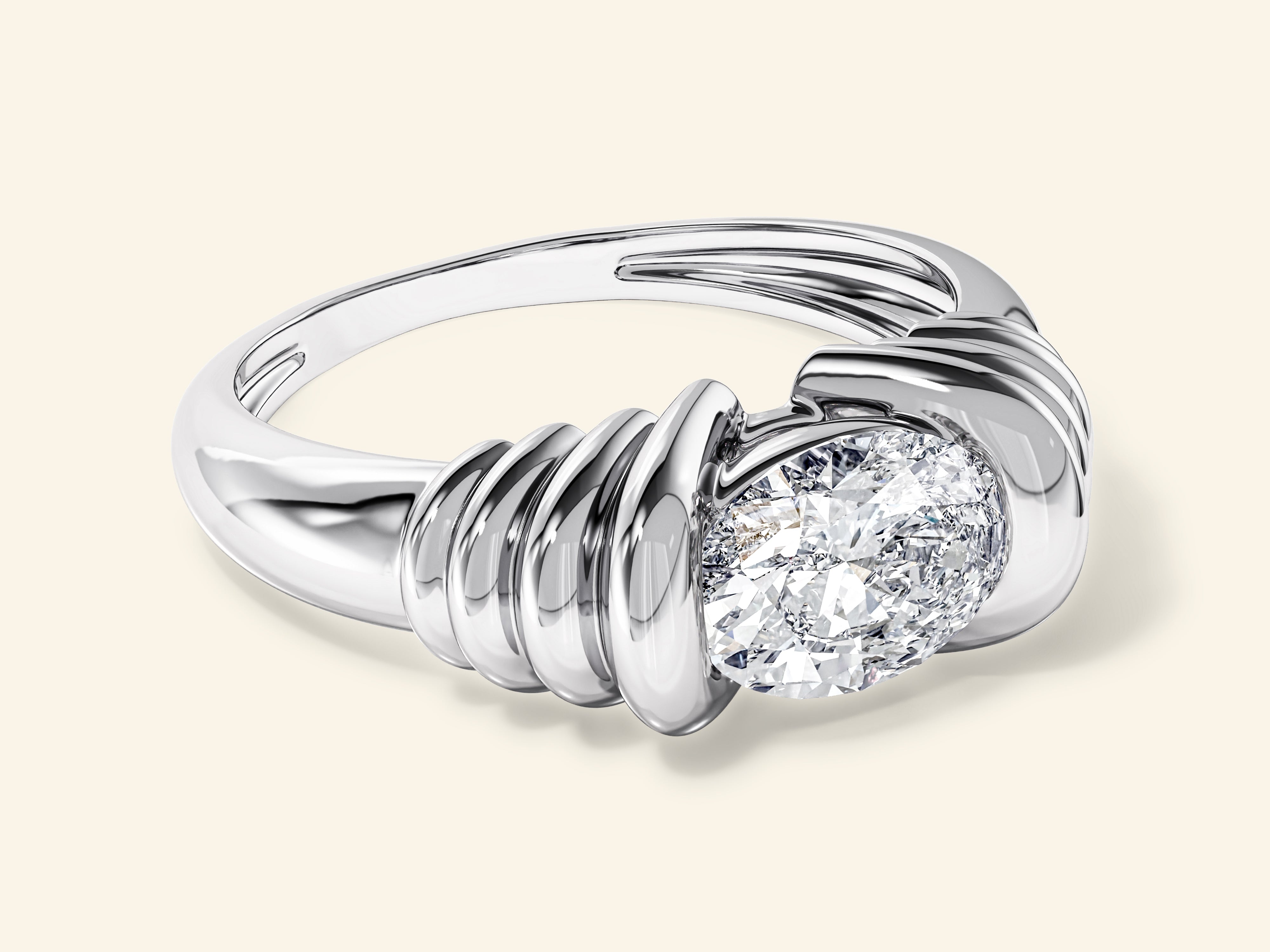 Oval Gemstone Promise Ring