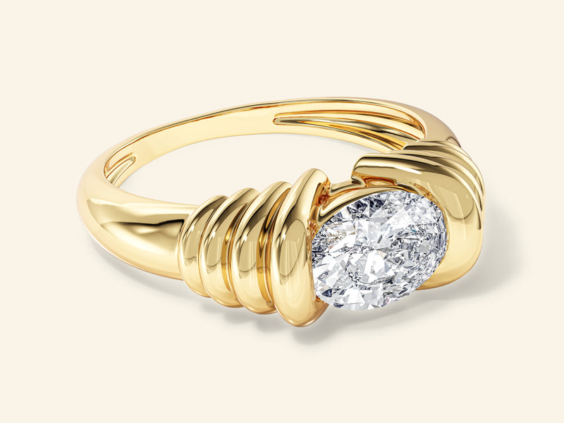 Oval Gemstone Promise Ring