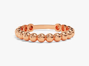 Rose gold beaded ring jewelry for women