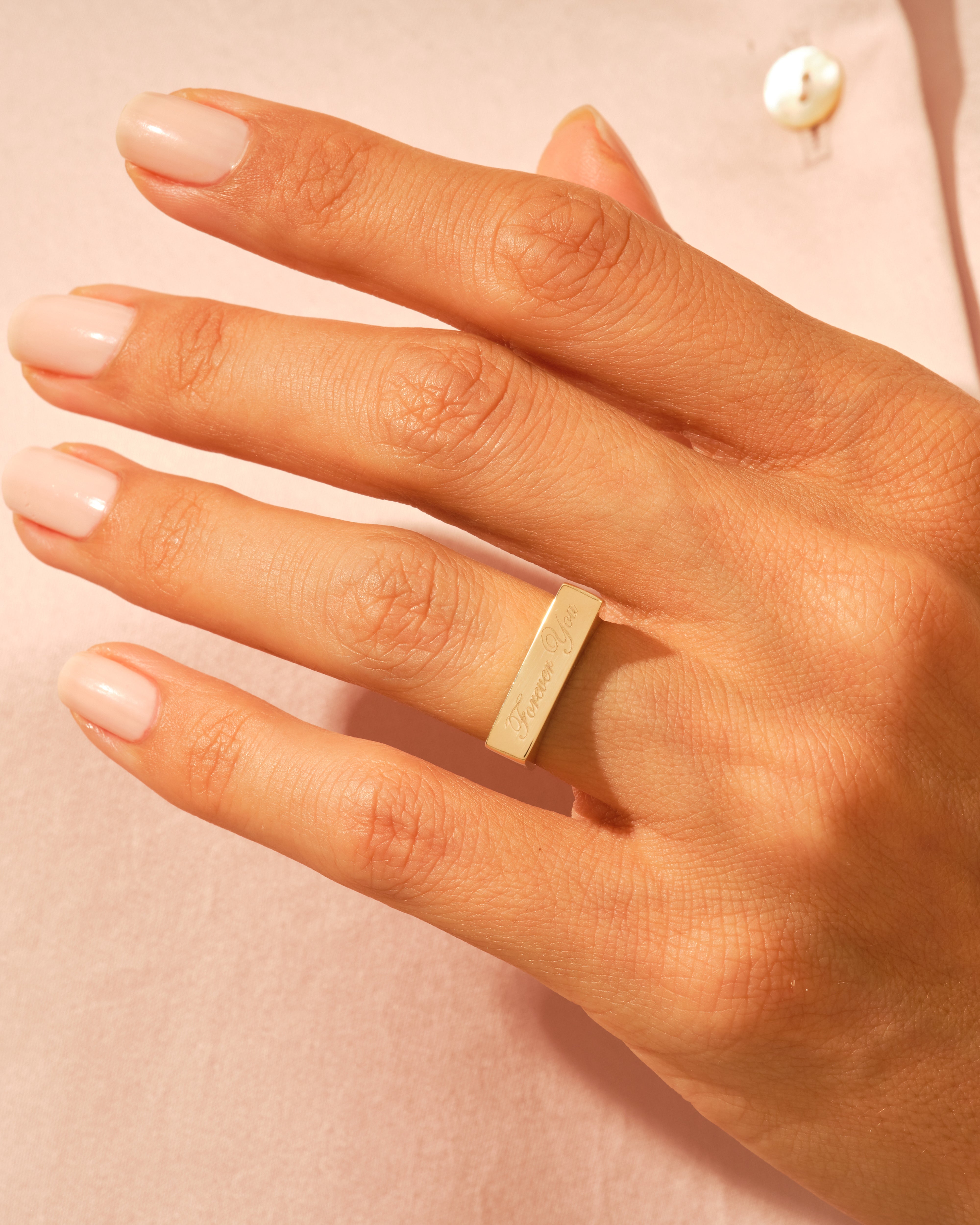 Modern Bar Signet Ring