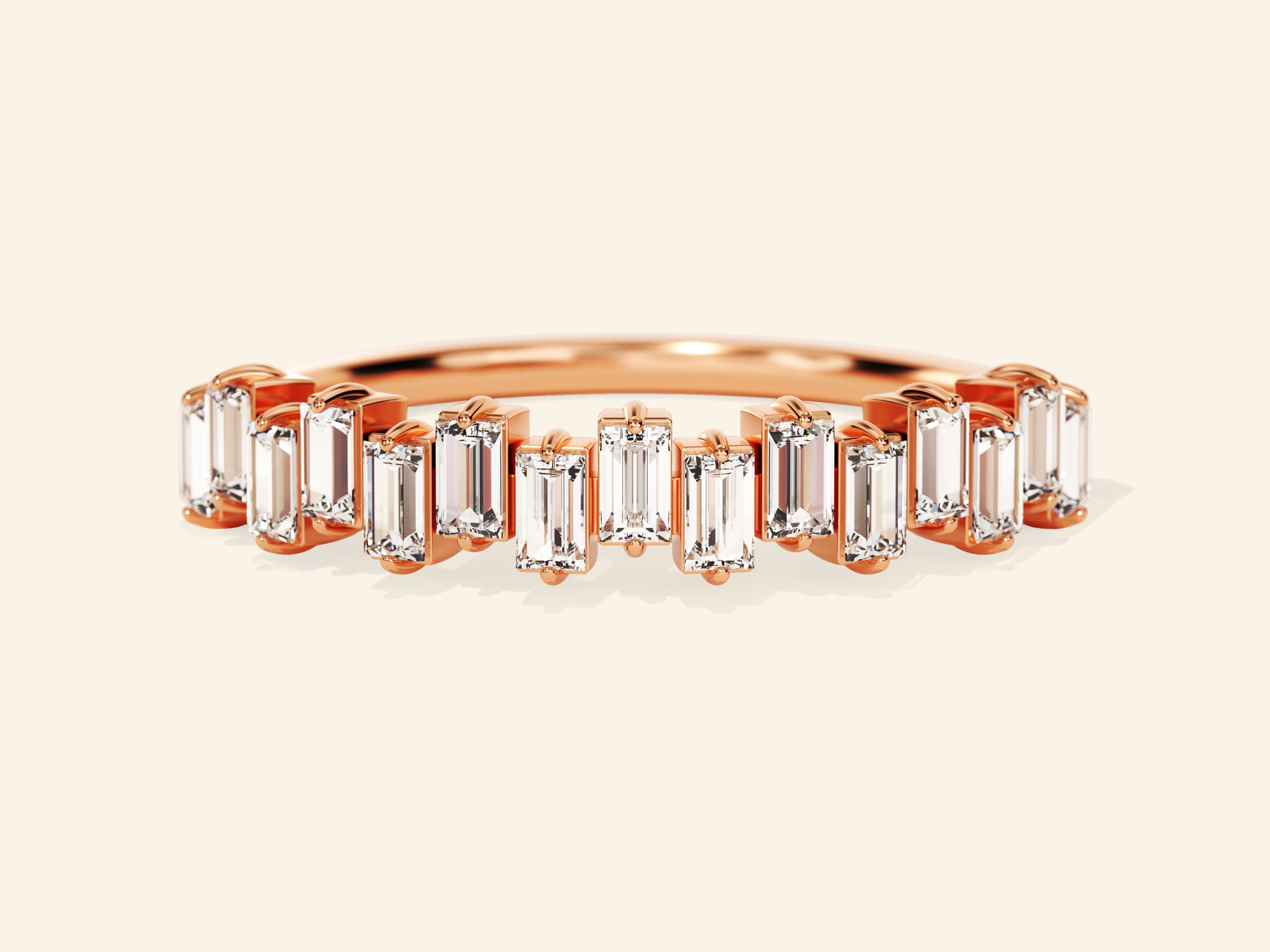 Vertical Baguette Wedding Band