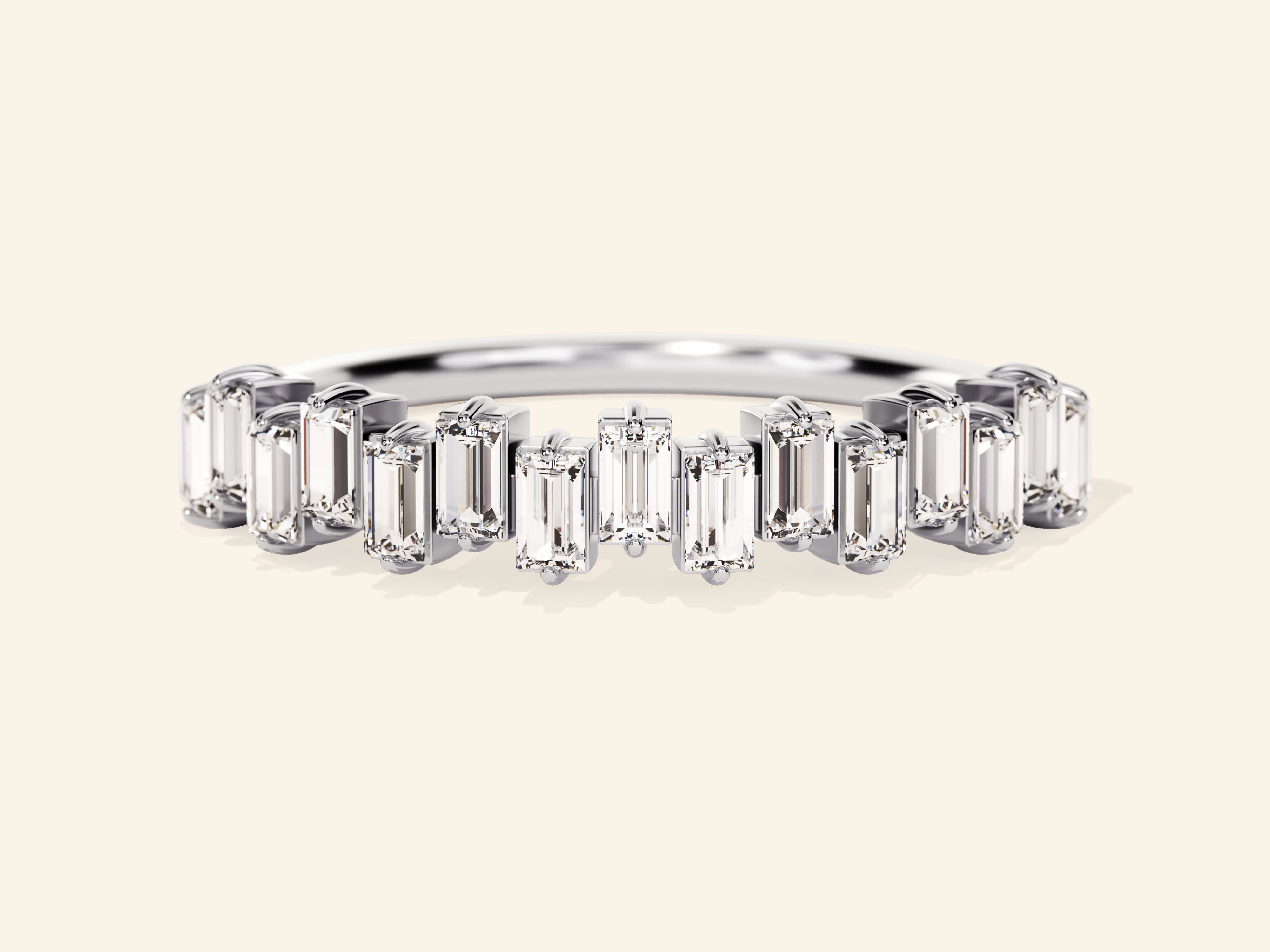 Vertical Baguette Wedding Band
