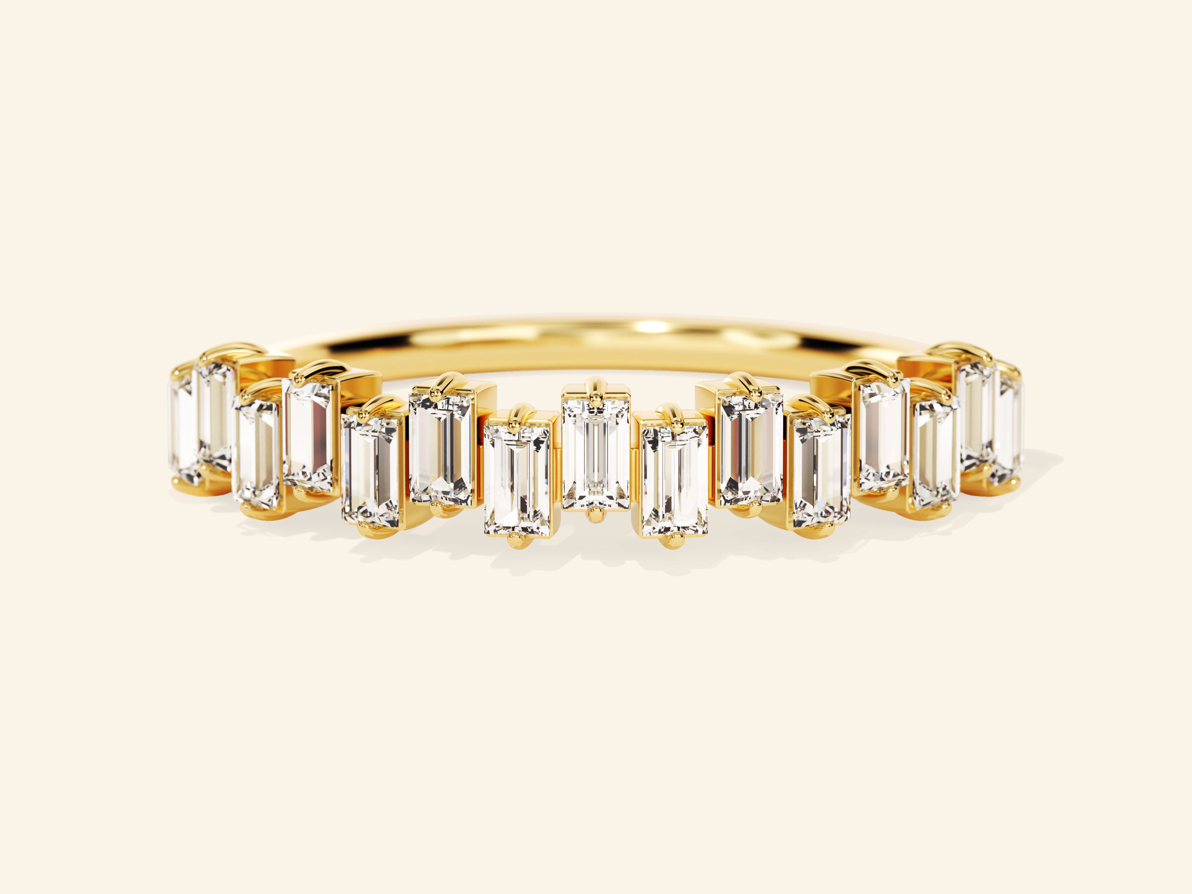 Vertical Baguette Wedding Band