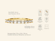 Horizontal Baguette Wedding Band