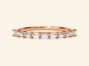 Horizontal Baguette Wedding Band