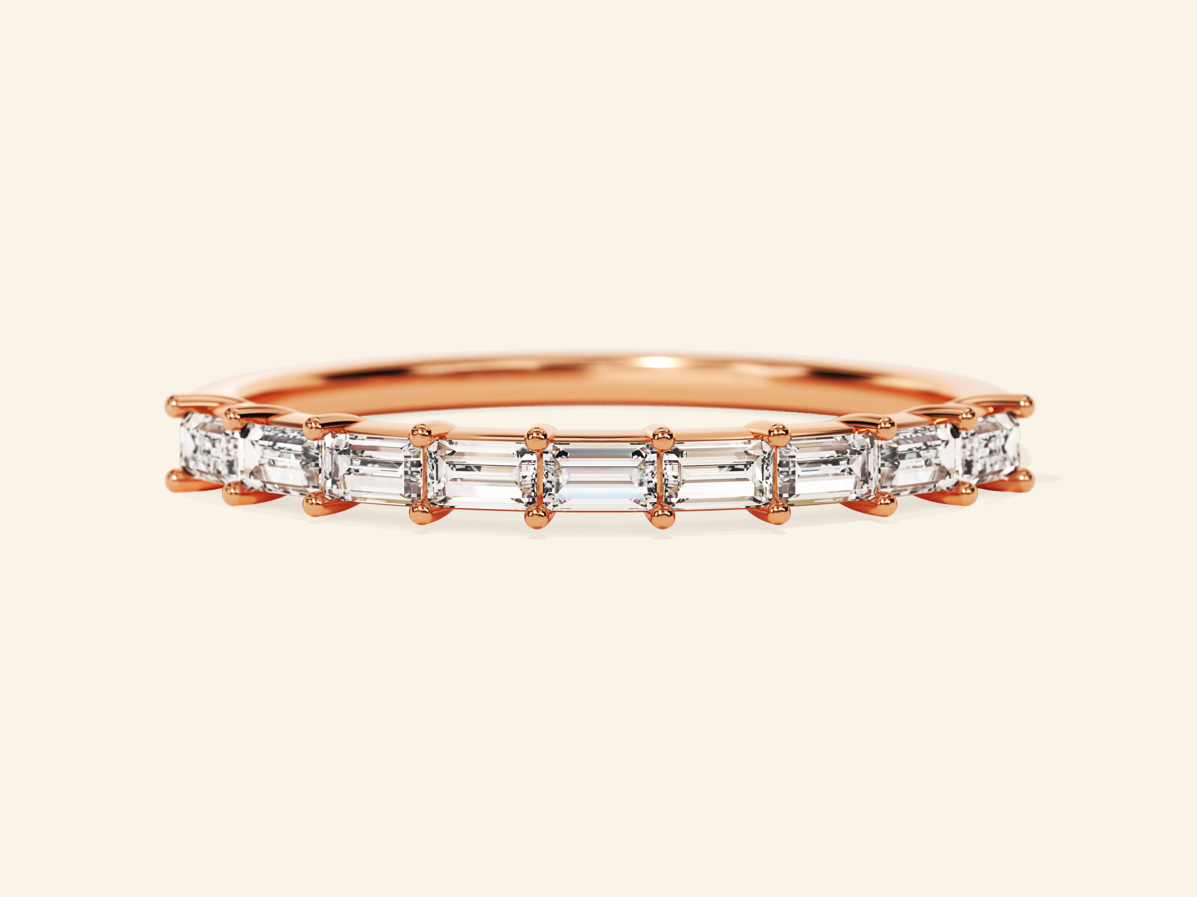 Horizontal Baguette Wedding Band