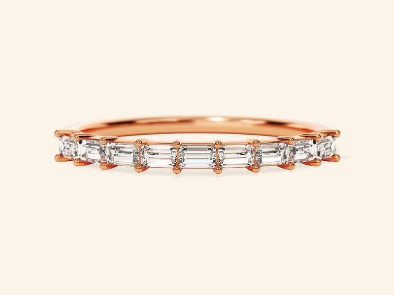 Horizontal Baguette Wedding Band