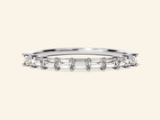 Horizontal Baguette Wedding Band